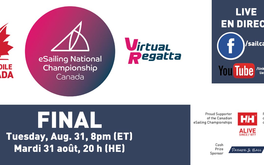 Championnat canadien d’eVoile 2021 : les courses finales diffusées en direct le mardi 31 août à 20 h (HE)